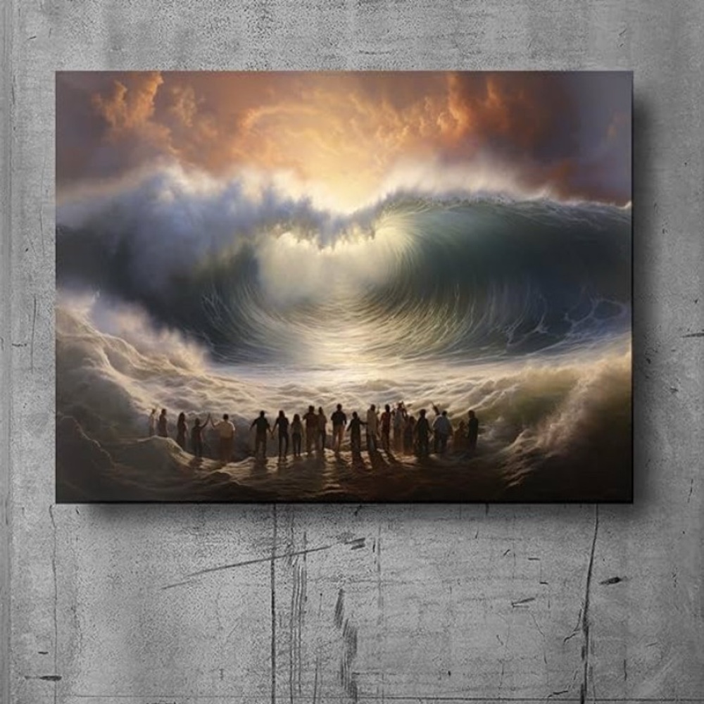 Bible Art Dramatic Ocean Storm Art Print